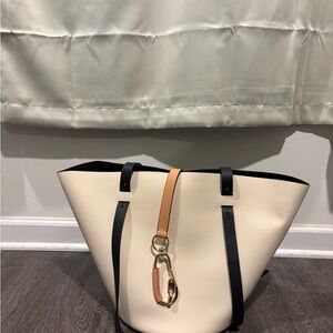 Zac Posen Cream and Black Tote